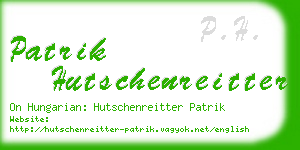 patrik hutschenreitter business card